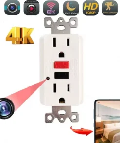 Security Camera In Mini-Breaker GIFI Wall AC Outlet - 128GB