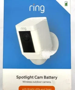 Ring Spotlight Cam Outdoor Battery-Powered HD Security Camera - White