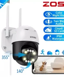 ZOSI C296 4K 8MP WIFI Security Camera  IP Pan/Tilt AI Human Detect Audio IP66